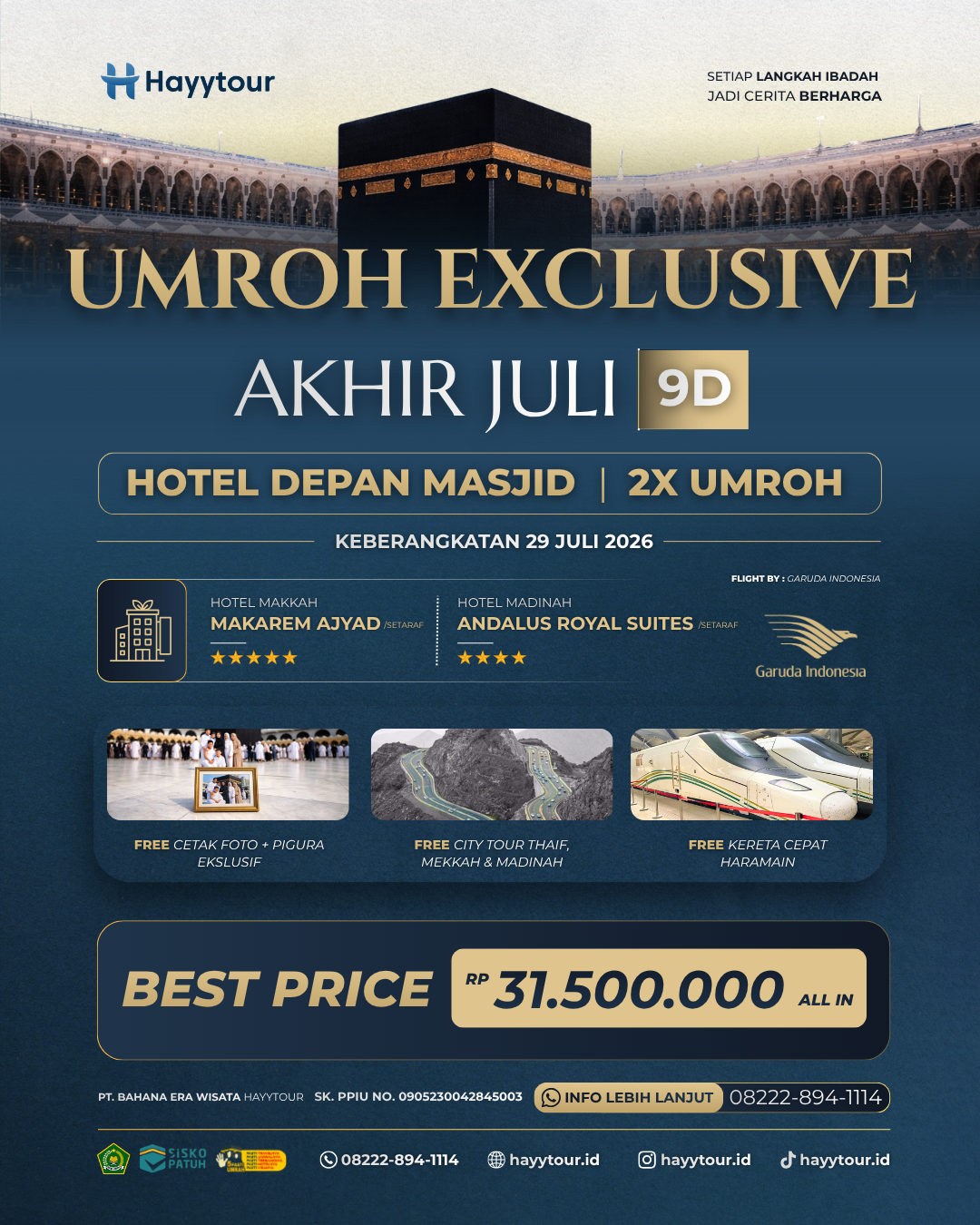 UMROH EXCLUSIVE HOLIDAY SEASON JULI