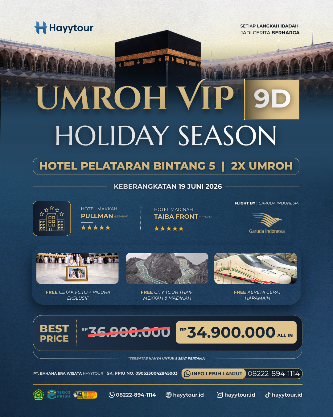 UMROH VIP HOLIDAY SEASON 9D