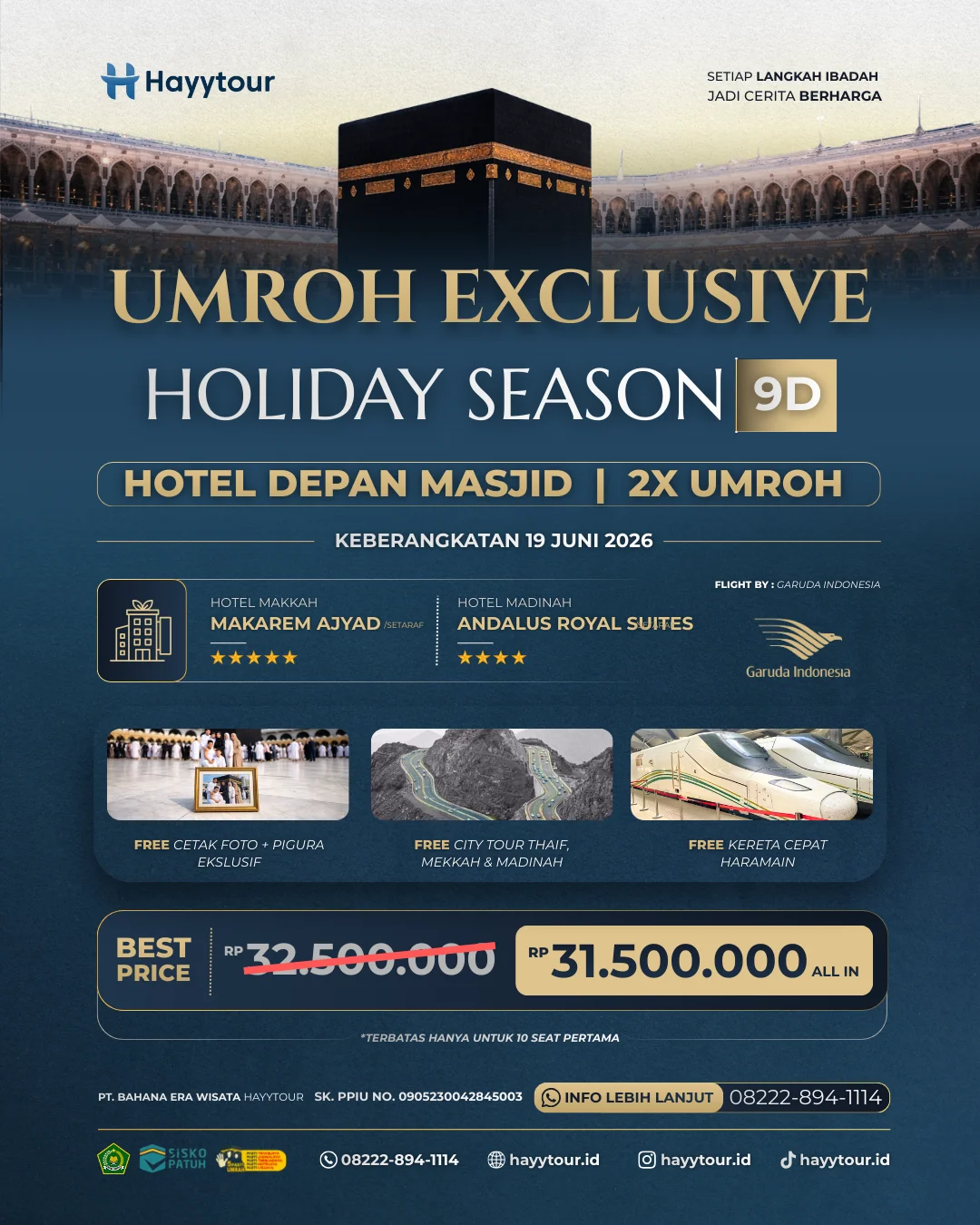 UMROH EXCLUSIVE HOLIDAY SEASON 9D